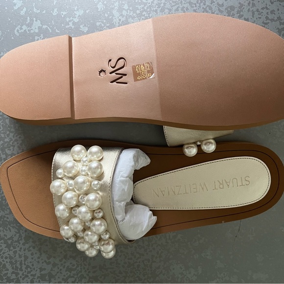 STUART WEITZMAN SANDAL SHOE FLIP FLOP DESIGNER PEARL STUNNERS & RARE! TRENDING!! - Picture 3 of 6